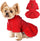 Dog Sweater, Dog Sweaters for Small Dogs, Doggy Winter Fall Dogs Dress Clothes with D Ring,Warm Puppy Fleece Dresses Valentine's Day Pet Sweater,Cute Chihuahua Teacup,Rose,XXS