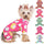 Dog Pajamas for Small Dogs,Stretchy Dog Pjs Clothes, Stretchy Puppy Jammies Onesie, 4 Legs Comfy Doggie Pjs, Lightweight Soft Puppy Outfit for Small Size Girl Boy(Pink Cow,M,Chest 14.9 in)
